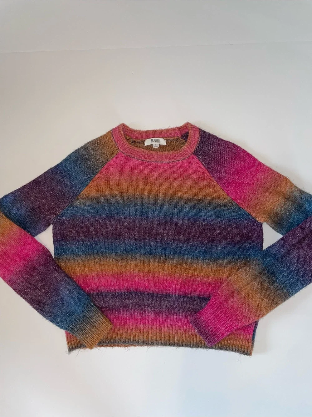 BB Dakota by Steve Madden Rainbow Ombre Striped Knit Sweater S